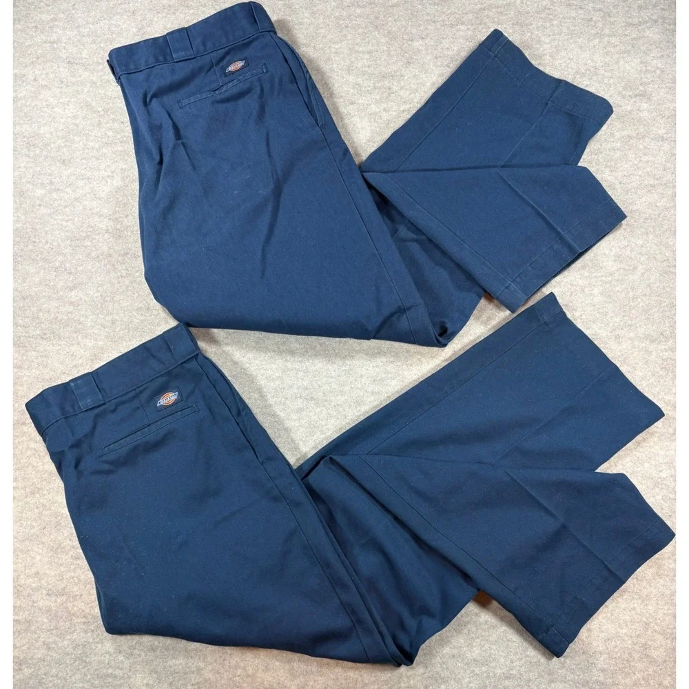Lot of 2 Dickies 874 Original Fit Work Pants Navy Blue Mens 38x29 Straight Leg